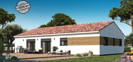 Plan de maison Surface terrain 104 m2 - 5 pièces - 4  chambres -  avec garage 