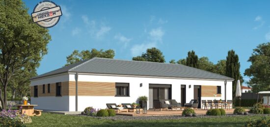 Plan de maison Surface terrain 113 m2 - 5 pièces - 4  chambres -  avec garage 