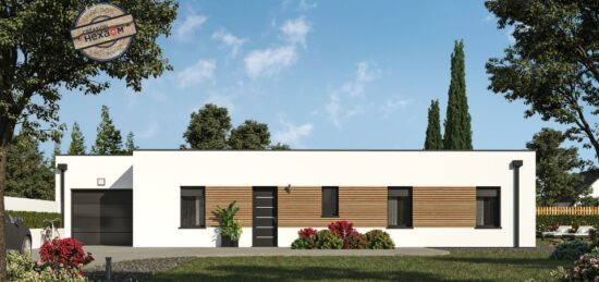 Plan de maison Surface terrain 120 m2 - 4 pièces - 3  chambres -  avec garage 